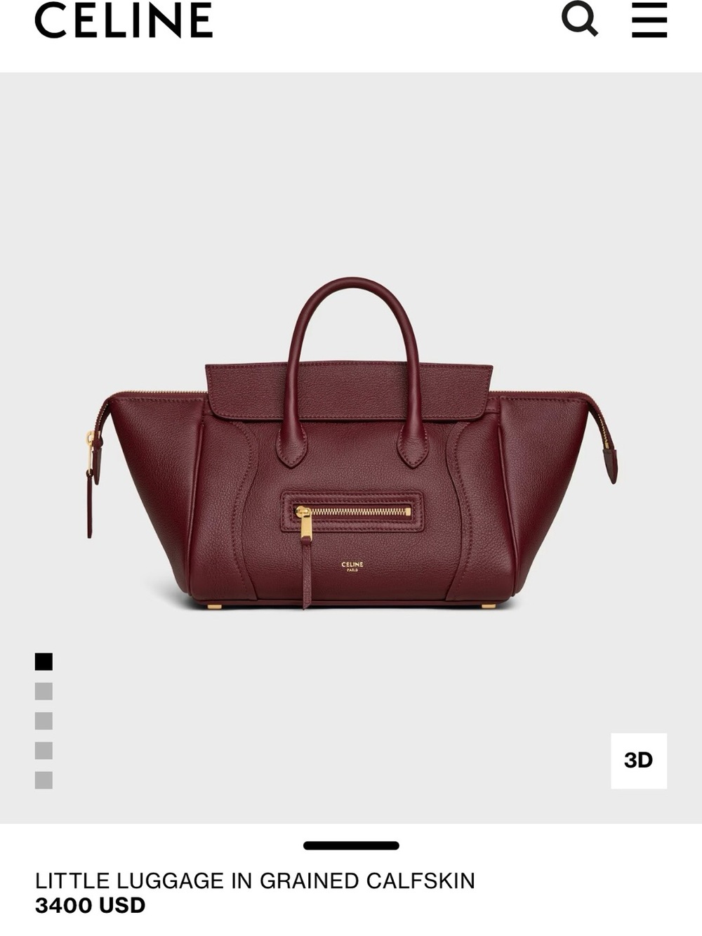 Celine  Little Luggage in Burgundy NWT